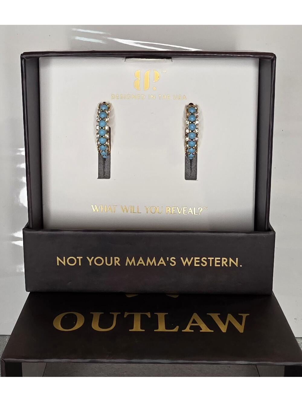 Western Couture Turquoise Magnesite & Diamond Cubic Zirconia Gold